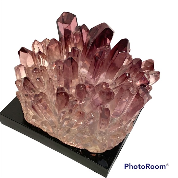 Faux Crystal Cluster Epoxy Large Display Decor Purple Clear Resin Geode amethyst - Picture 3 of 5